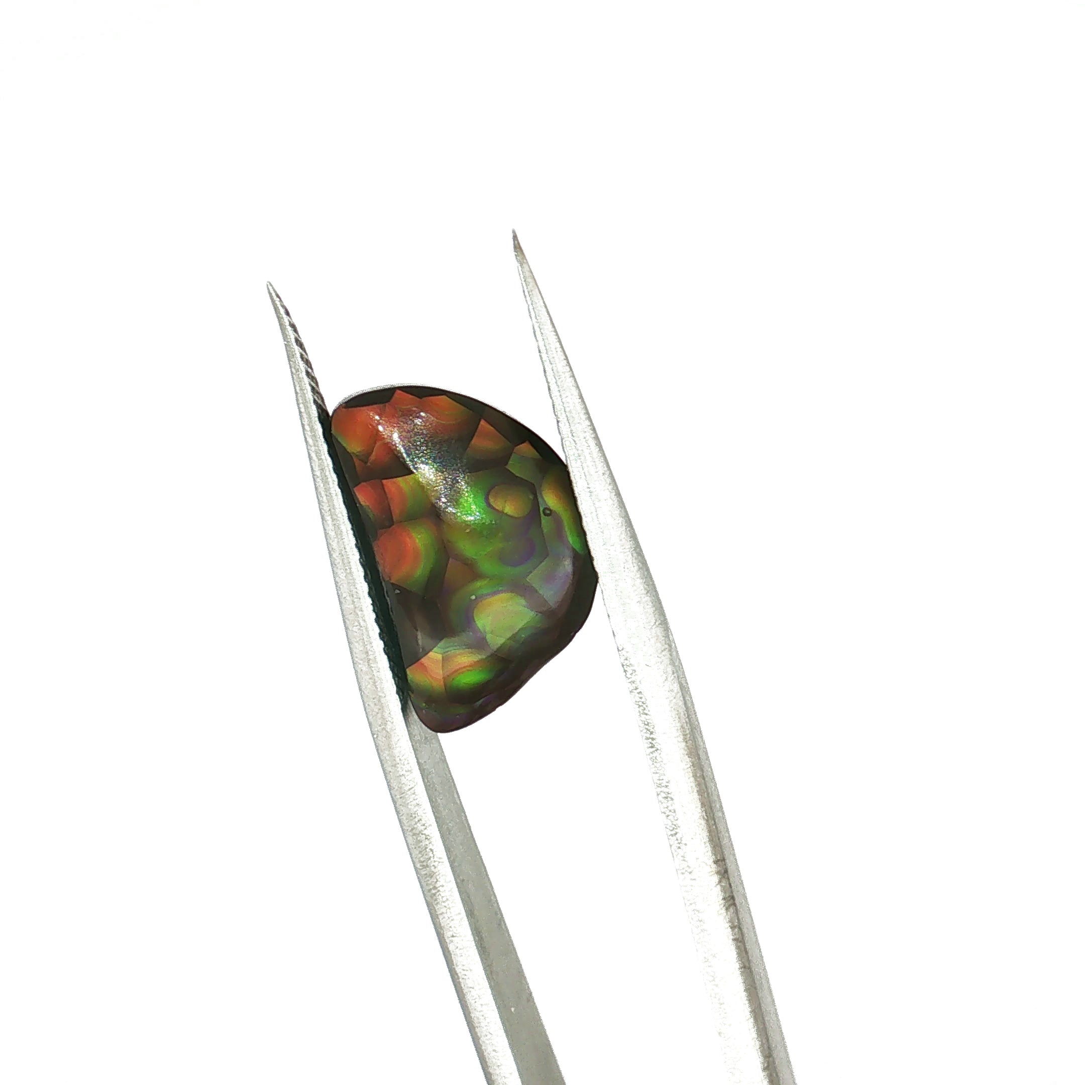 Fire Agate, 5.32 ct, freeform cabochon
