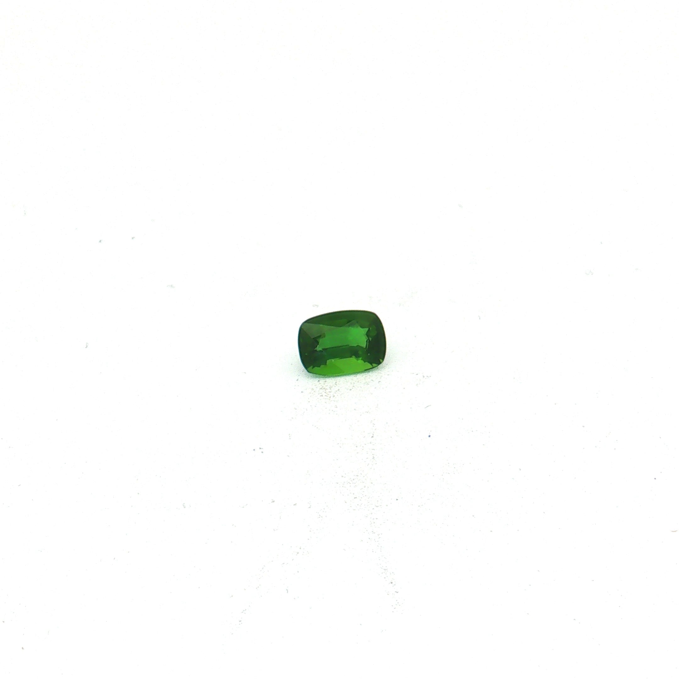Vivid Green Chrome Tourmaline, 1.0 ct, Cushion · Brilliant / Step