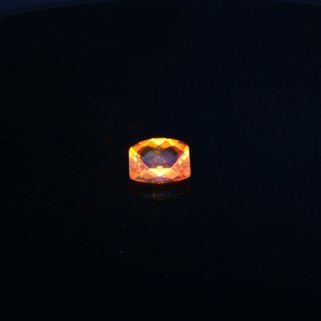 Checkerboard Orange Citrine, 2.74 ct, Cushion · Checkerboard