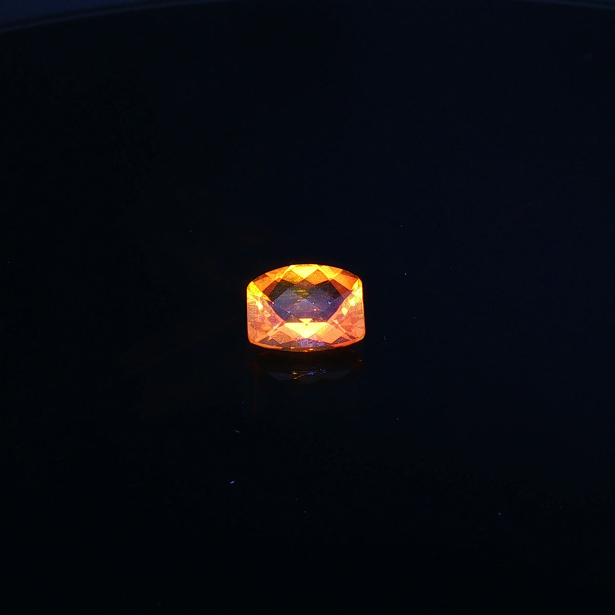 Checkerboard Orange Citrine, 2.74 ct, Cushion · Checkerboard