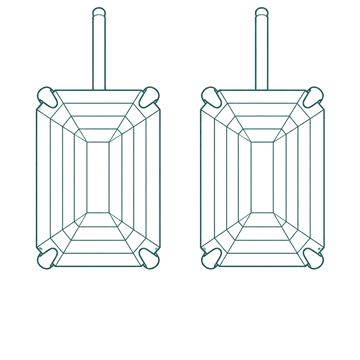 Earrings — Emerald-cut Amethyst Pair · 7.55 ct