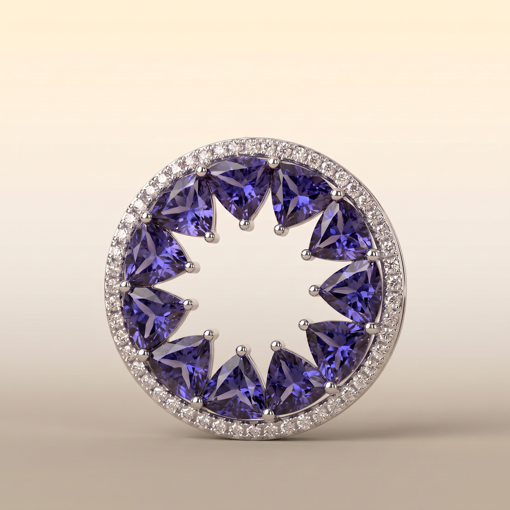 Sunburst Pendant · Tanzanite and Diamond