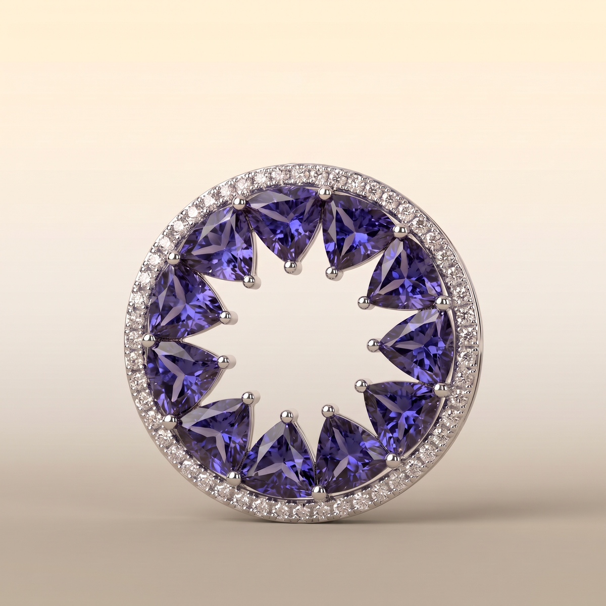 Sunburst Pendant · Tanzanite and Diamond
